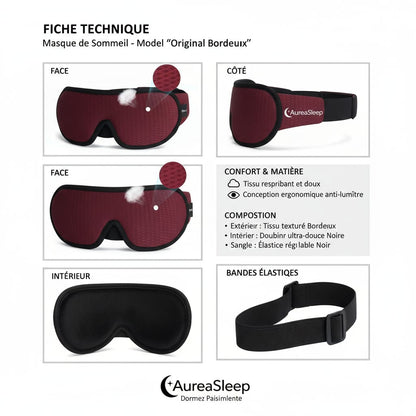 Masque de sommeil 3D AuréaSleep Ultra Confort